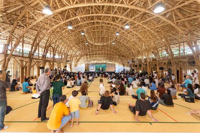 School interior with bamboo structure